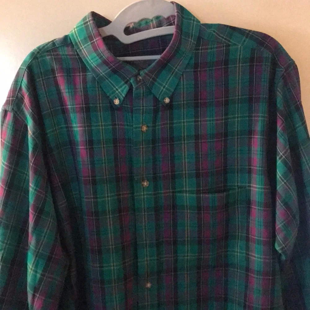 Pendleton is Plaid Button-Down Shirt - Green and Purple - Picture 1 of 2